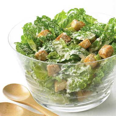 Caesar Salad with Caesar Dressing croutons and Parmesan cheese