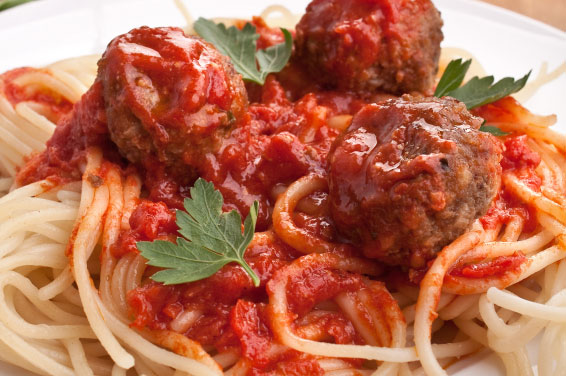 Spaghetti with meatballs is an American favorite, not an Italian tradition