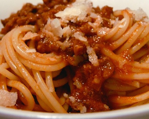 Spaghetti and ragu is a traditional Italian recipe