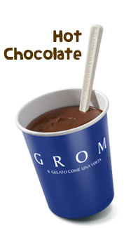 Grom offers three flavors of hot chocolate