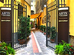 The beautiful entrance to Catinari's Arte del Cioccolato