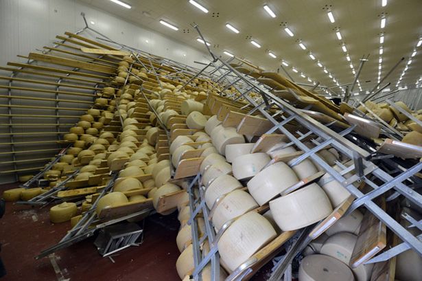 The cheese ages on high shelves for up to five years