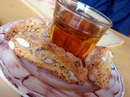 The perfect glass of Vin Santo for dipping biscotti