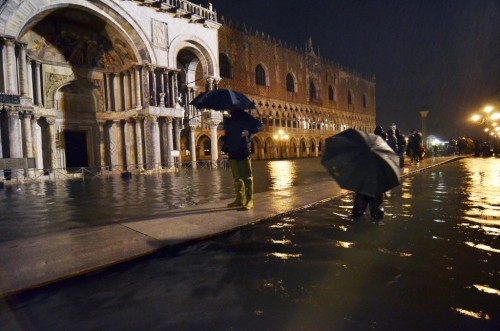 Even the walkways are washing away in Venice.