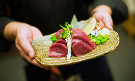 Horsemeat prepared by a specialty butcher is often served raw.