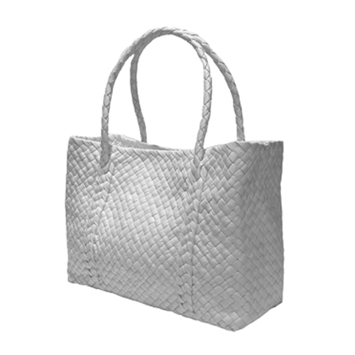 The Intrecciato Pieno Fiore Leather Basket of infinity design