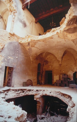 The crater left inside the Accademia die Georgofili