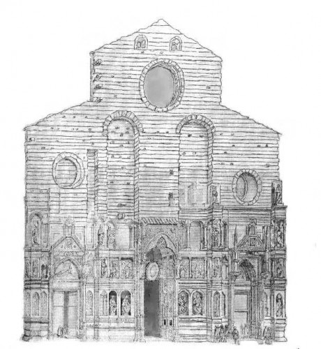 The sketch by Pocetti of Arnolfo's façade