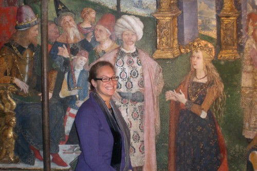 Elizabeth Lev discussing the  fresco by Pinturicchio that depicts Lucrezia Borgia