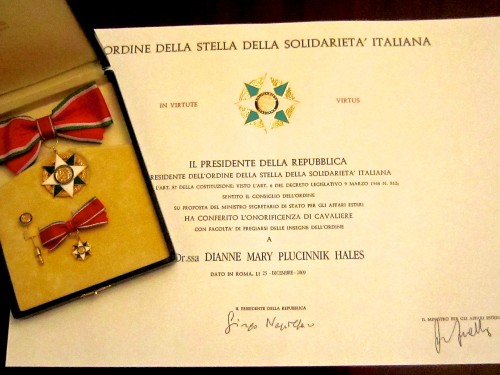 Cavaliere dell’Ordine della Stella della Solidarità Italiana