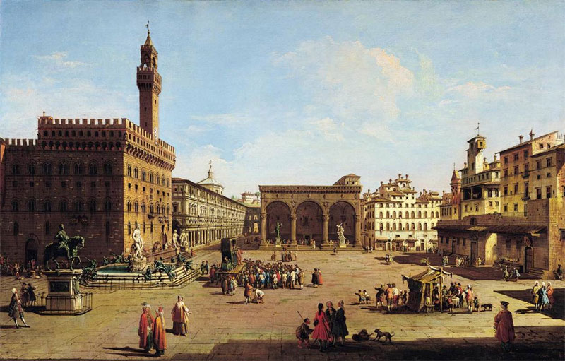 Painting of Piazza della Signoria (18th century) by Giuseppe Zocchi