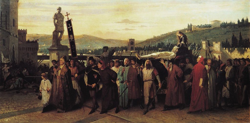 Funeral of Buondelmonte dei Buondelmonti by F.S. Altamura (1860)