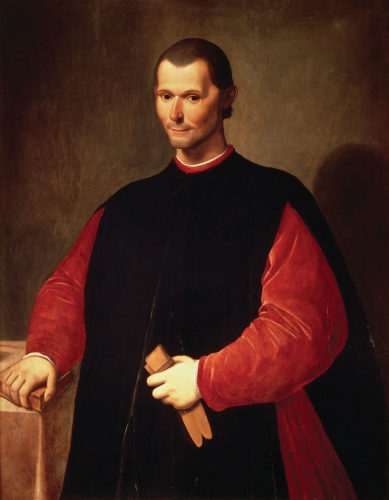 Portrait of Machiavelli in his office in the Palazzo Vecchio